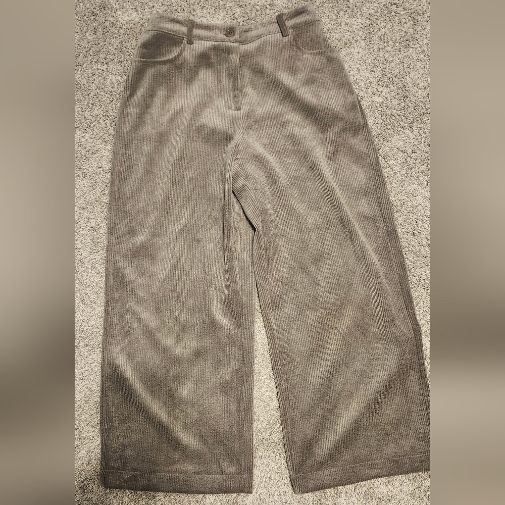 NWOT Hubert Gasser $395 Wide Leg Casual Pants Size 42 IT (6) Grey Made In Italy